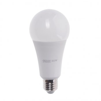 419 р. Лампа светодиодная E27 A67 25W (200W) 220V теплый GAUSS GAUSS 73225  с доставкой в г. Майкоп. Увеличить фотографию 1
