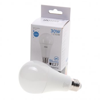 339 р. Лампа светодиодная E27 A67 30W(250W) 220V холодный GAUSS GAUSS 73239  с доставкой в г. Майкоп. Увеличить фотографию 1