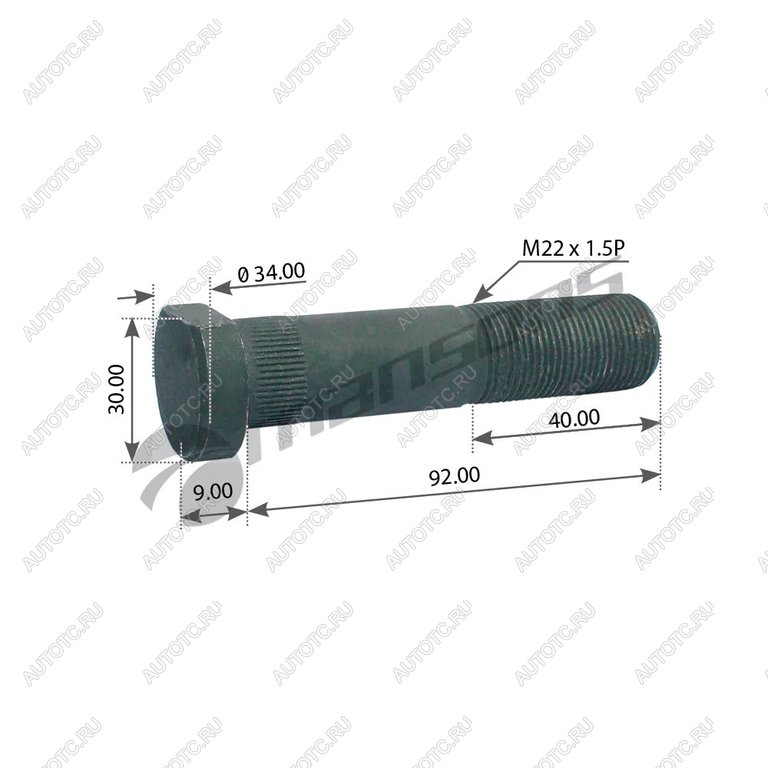 232 р. Шпилька колеса IVECO (M22x1.5х92) MANSONS MANSONS 750.018  с доставкой в г. Майкоп