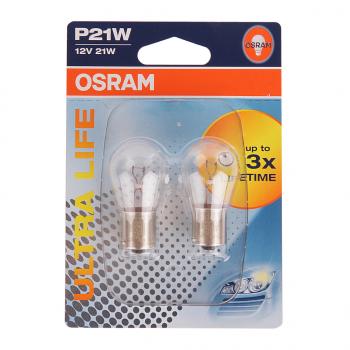 280 р. Лампа 12V P21W BA15s блистер (2шт.) Ultra Life OSRAM OSRAM 7506ult-02b  с доставкой в г. Майкоп. Увеличить фотографию 1