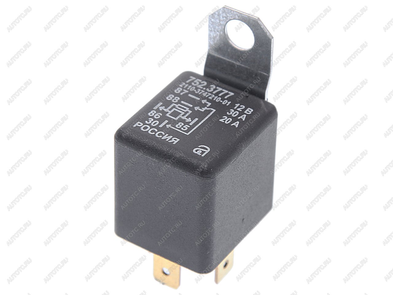 190 р. Реле электромагнитное 12V 5-ти контактное 3020А переключ. с кроншт. с резистором АВАР АВАР 752.3777  с доставкой в г. Майкоп