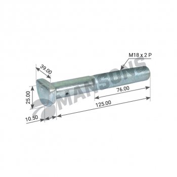 102 р. Шпилька колеса BPW (M18x2.0x125) MANSONS MANSONS 790.179  с доставкой в г. Майкоп. Увеличить фотографию 3