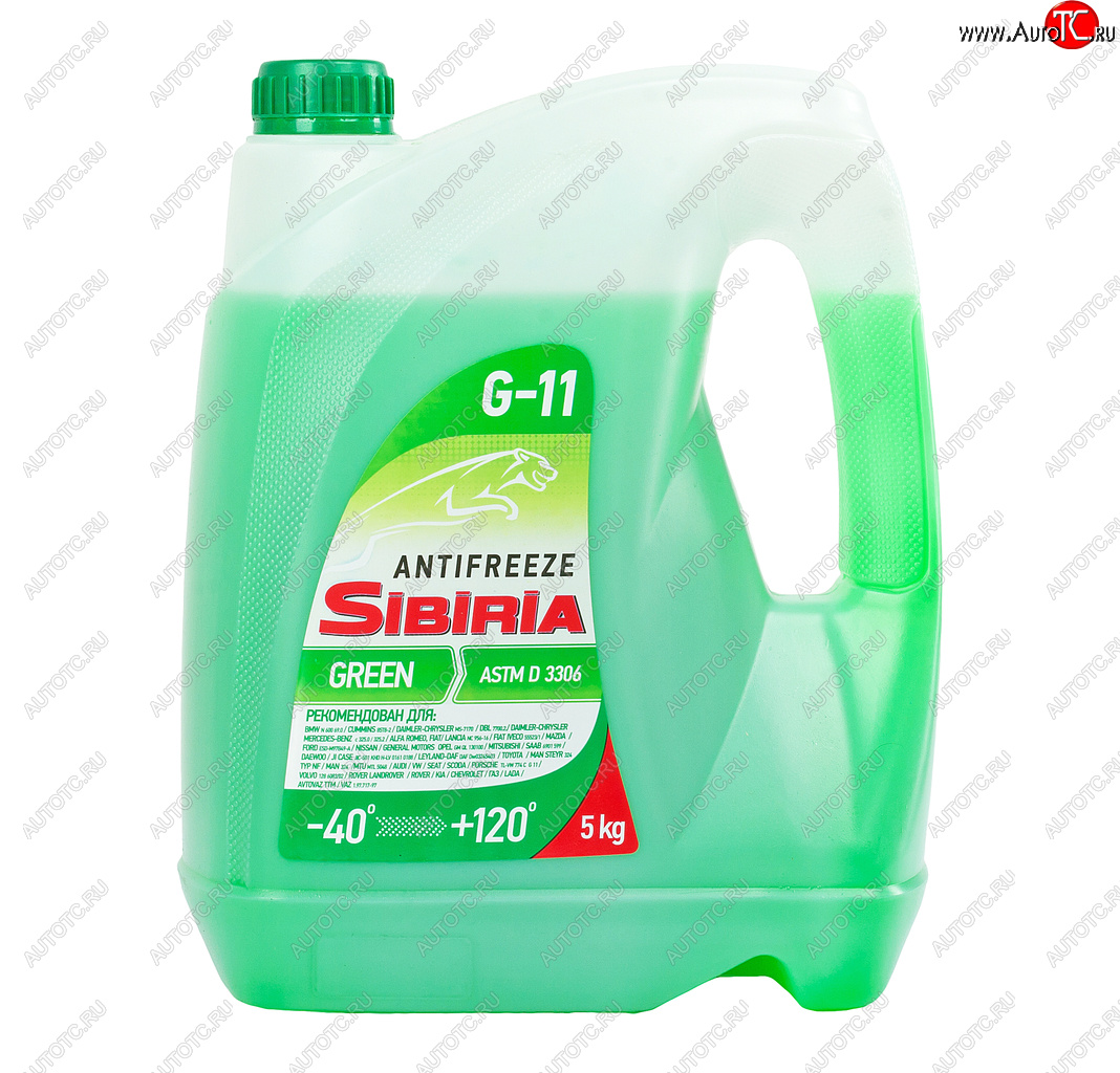 879 р. Антифриз зеленый -40C 5кг G11 SIBIRIA SIBIRIA 800216  с доставкой в г. Майкоп