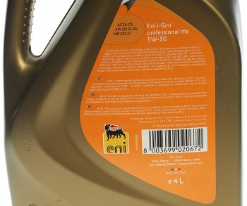3 799 р. Масло моторное I-SINT professional MS 5W30 синт.4л ENI ENI 8003699008458  с доставкой в г. Майкоп. Увеличить фотографию 2