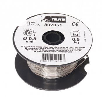 2 459 р. Проволока сварочная d=0.8мм 0.45кг из нержавеющей стали BLUEWELD BLUEWELD 802051 BLUEWELD 802051  с доставкой в г. Майкоп. Увеличить фотографию 1