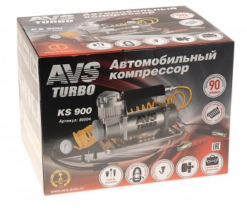 6 199 р. Компрессор автомобильный 90лмин. 10атм. 30А 12V на клеммы АКБ Turbo AVS AVS 80504  с доставкой в г. Майкоп. Увеличить фотографию 4