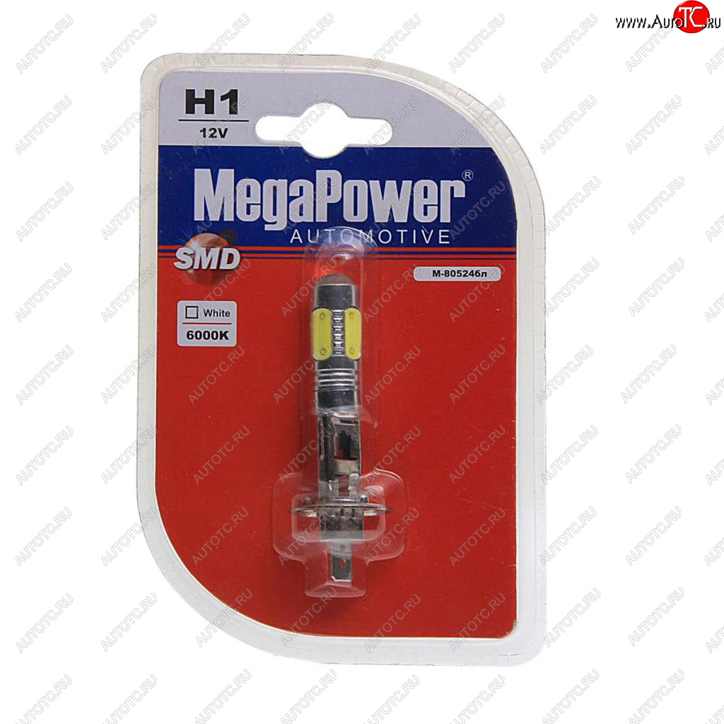 759 р. Лампа светодиодная 12V H1 P14.5s 6000K 5 светодиодов блистер (1шт.) MEGAPOWER MEGAPOWER-AUTOMOTIVE 80524бл  с доставкой в г. Майкоп