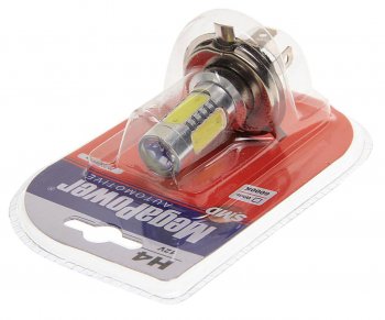 799 р. Лампа светодиодная 12V H4 P43t-38 6000K 5 светодиодов блистер (1шт.) MEGAPOWER MEGAPOWER-AUTOMOTIVE 80544бл  с доставкой в г. Майкоп. Увеличить фотографию 2