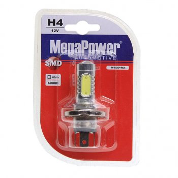799 р. Лампа светодиодная 12V H4 P43t-38 6000K 5 светодиодов блистер (1шт.) MEGAPOWER MEGAPOWER-AUTOMOTIVE 80544бл  с доставкой в г. Майкоп. Увеличить фотографию 1