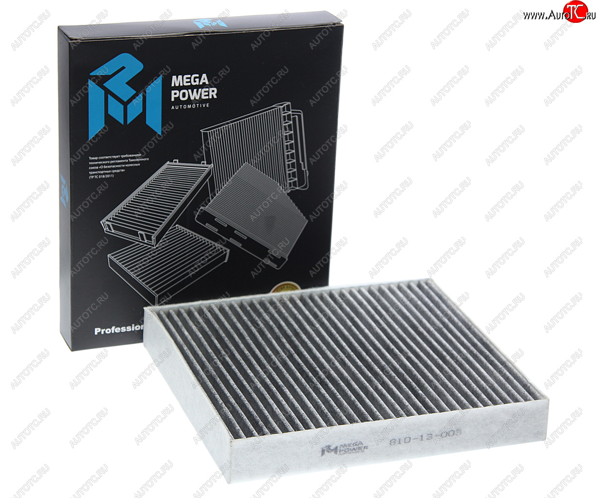 359 р. Фильтр воздушный салона FORD C-Max,Mondeo 4,S-Max VOLVO C30,S40 угольный MEGAPOWER MEGAPOWER 810-14-003  с доставкой в г. Майкоп