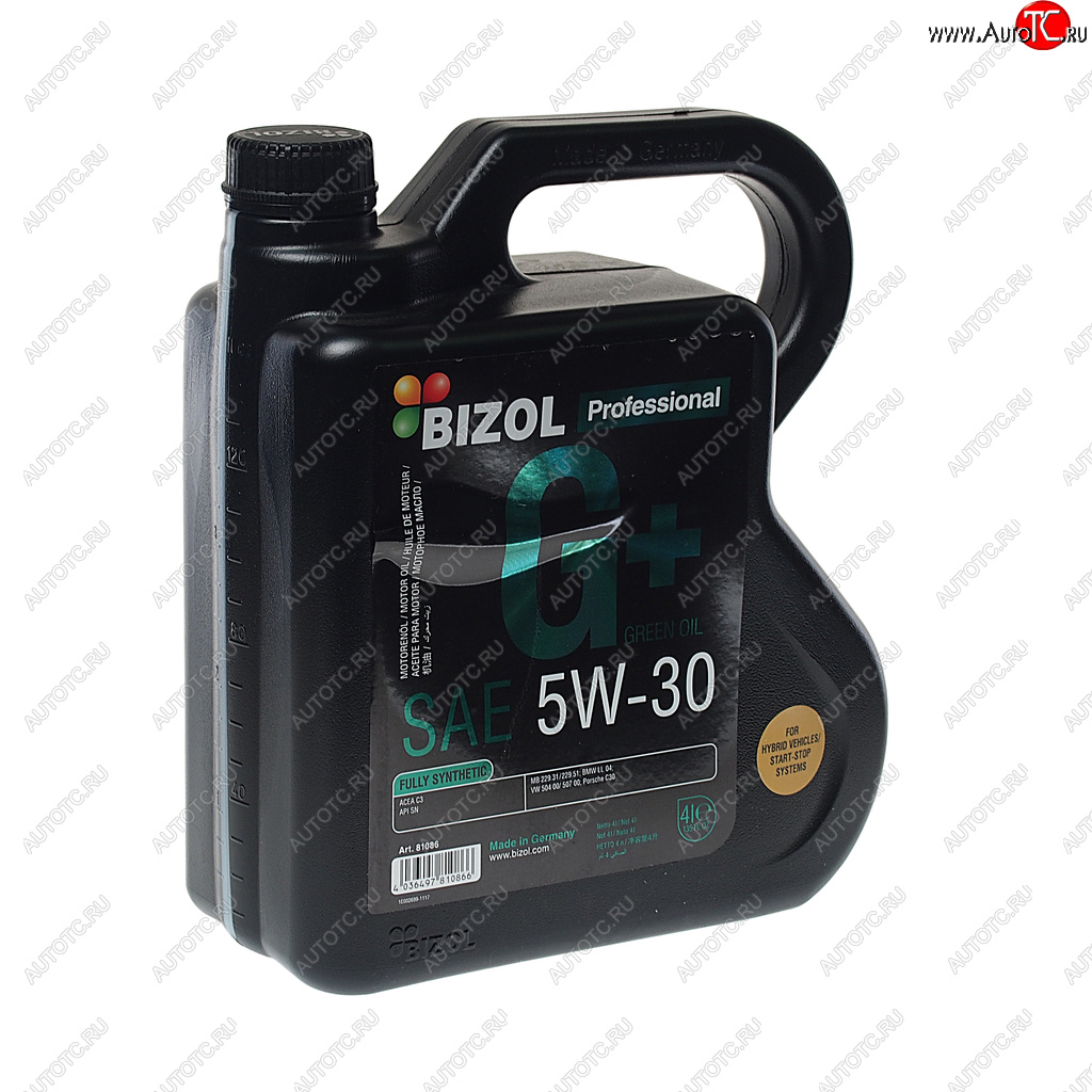 4 799 р. Масло моторное GREEN Oil+ 5W30 синт.4л BIZOL BIZOL 81086  с доставкой в г. Майкоп