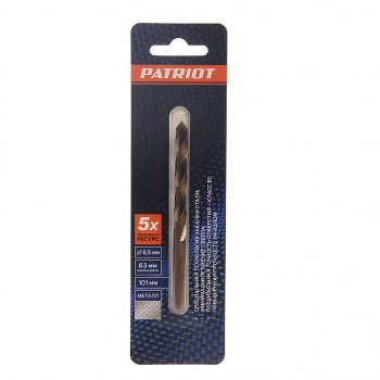 250 р. Сверло по металлу 6.5х101мм HSS PATRIOT PATRIOT 815010013  с доставкой в г. Майкоп. Увеличить фотографию 1