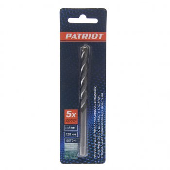 143 р. Сверло по бетону 8.0х120мм PATRIOT PATRIOT 815010054  с доставкой в г. Майкоп. Увеличить фотографию 1