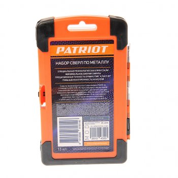 1 599 р. Набор сверл по металлу 1.5-6.5мм HSS (13шт.) PATRIOT PATRIOT 815010104  с доставкой в г. Майкоп. Увеличить фотографию 2