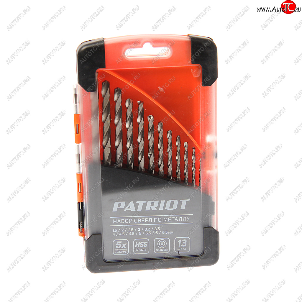 1 599 р. Набор сверл по металлу 1.5-6.5мм HSS (13шт.) PATRIOT PATRIOT 815010104  с доставкой в г. Майкоп