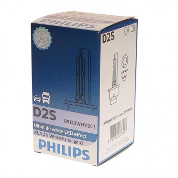 6 399 р. Лампа ксеноновая D2S 35W +120% P32d-2 5000K Xenon White Vision Gen2 PHILIPS PHILIPS 85122whv2c1  с доставкой в г. Майкоп. Увеличить фотографию 2