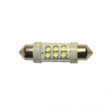 73 р. Лампа светодиодная 24V C10W SV8.5-8 6000K двухцокольная 6 светодиодов MEGAPOWER MEGAPOWER-AUTOMOTIVE 85154w-24  с доставкой в г. Майкоп. Увеличить фотографию 1