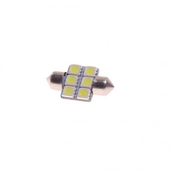 72 р. Лампа светодиодная 12V C10W SV8.5-8 31мм 6000K двухцокольная 6 светодиодов MEGAPOWER MEGAPOWER-AUTOMOTIVE 85174w  с доставкой в г. Майкоп. Увеличить фотографию 1