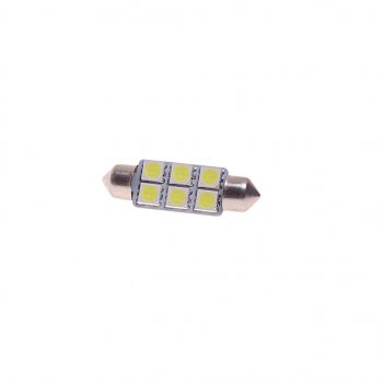 78 р. Лампа светодиодная 12V C10W SV8.5-8 39мм 6000K двухцокольная 6 светодиодов MEGAPOWER MEGAPOWER-AUTOMOTIVE 85181w  с доставкой в г. Майкоп. Увеличить фотографию 1