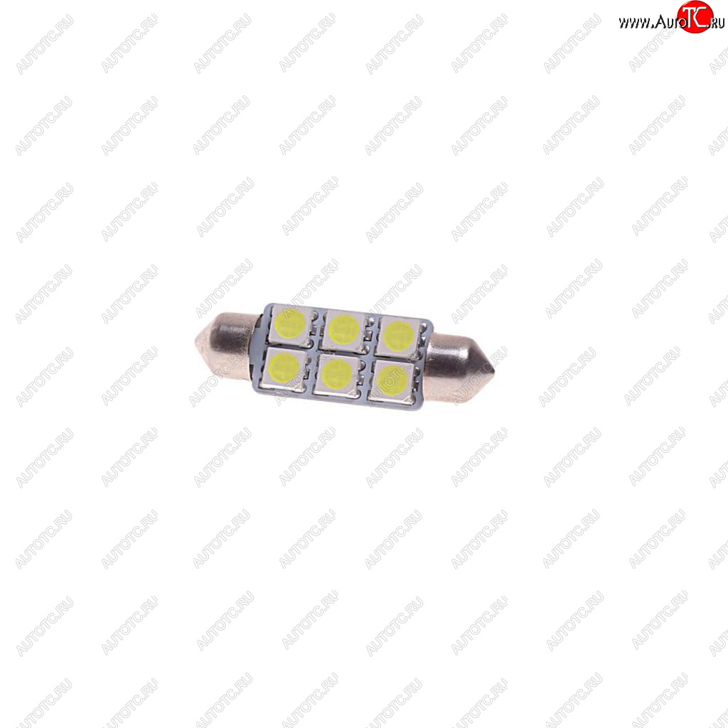 78 р. Лампа светодиодная 12V C10W SV8.5-8 39мм 6000K двухцокольная 6 светодиодов MEGAPOWER MEGAPOWER-AUTOMOTIVE 85181w  с доставкой в г. Майкоп