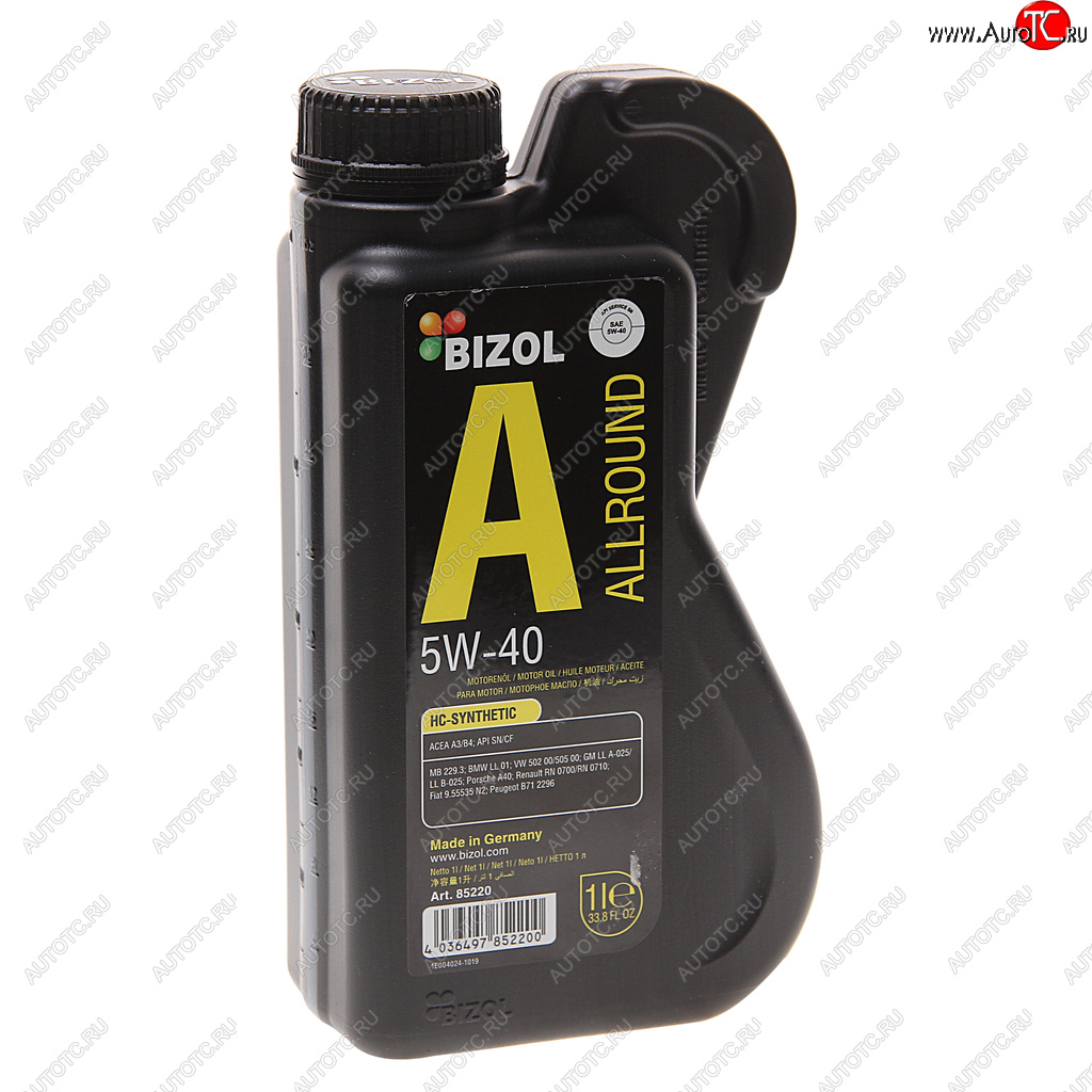 1 299 р. Масло моторное ALLROUND 5W40 синт.1л BIZOL BIZOL 85220  с доставкой в г. Майкоп