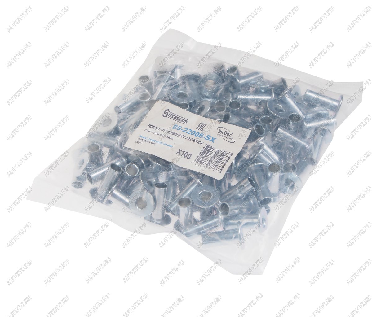 949 р. Заклепка тормозных накладок (8х20мм) трубчатая (100шт.) STELLOX STELLOX 85-22008-sx  с доставкой в г. Майкоп