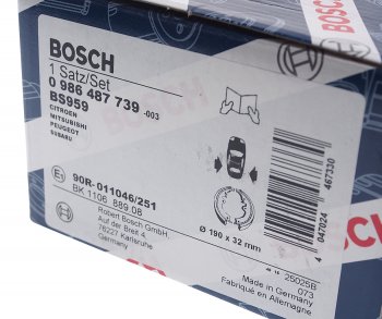 3 499 р. Колодки тормозные задние барабанные 4шт. BOSCH Mitsubishi Lancer 10 CY седан дорестайлинг (2007-2010)  с доставкой в г. Майкоп. Увеличить фотографию 4