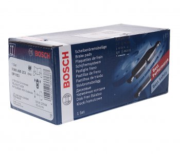 2 589 р. Колодки тормозные передние (4шт.) BOSCH Mitsubishi Lancer 8 дорестайлинг седан (1995-1997)  с доставкой в г. Майкоп. Увеличить фотографию 2