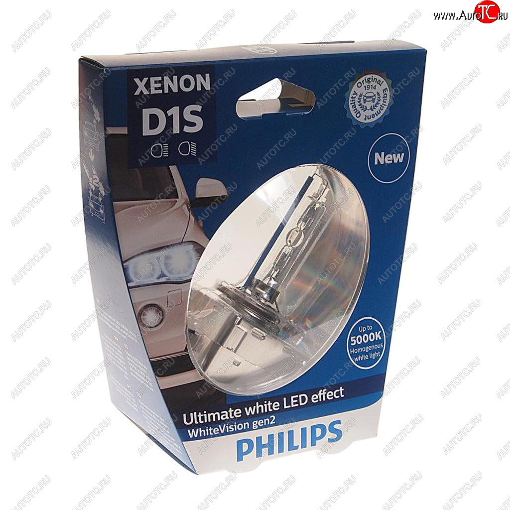 11 199 р. Лампа ксеноновая D1S 35W PK32d-2 5000К блистер (1шт.) Xenon White Vision Gen2 PHILIPS PHILIPS 85415whv2s1 PHILIPS 85415whv2s1  с доставкой в г. Майкоп