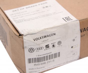 10 249 р. Колодки тормозные передние (4шт.) VAG Audi A3 8V1 хэтчбэк 3 дв. дорестайлинг (2012-2016)  с доставкой в г. Майкоп. Увеличить фотографию 3