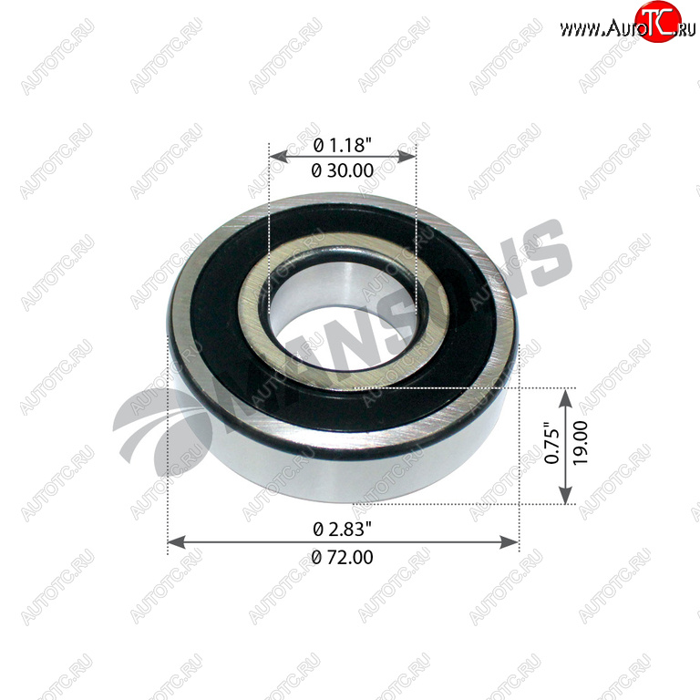 499 р. Подшипник VOLVO F10,F12 маховика MANSONS MANSONS 900.483 MANSONS 900.483  с доставкой в г. Майкоп