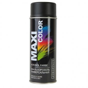 449 р. Краска черная матовая аэрозоль 400мл MAXI COLOR MAXI COLOR 9005mmx  с доставкой в г. Майкоп. Увеличить фотографию 1