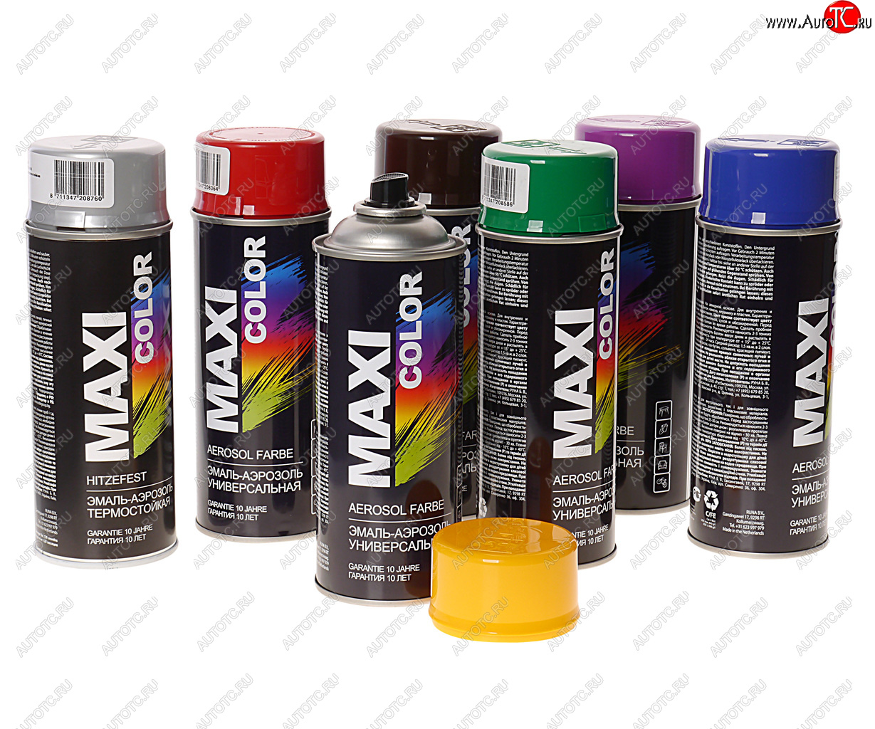 399 р. Краска черная глянцевая аэрозоль 400мл MAXI COLOR MAXI COLOR 9005mx  с доставкой в г. Майкоп