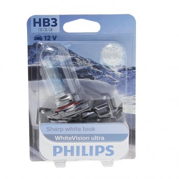 2 389 р. Лампа 12V HB3 60W P20d блистер (1шт.) White Vision Ultra PHILIPS PHILIPS 9005wvuбл  с доставкой в г. Майкоп. Увеличить фотографию 1