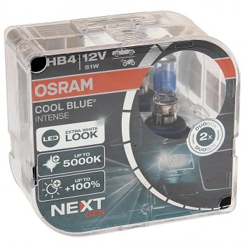 2 759 р. Лампа 12V HB4(9006) 51W P22d +100% 5000K евробокс (2шт.) Cool Blue Intense NextGen OSRAM OSRAM 9006cbn2(euro)  с доставкой в г. Майкоп. Увеличить фотографию 1