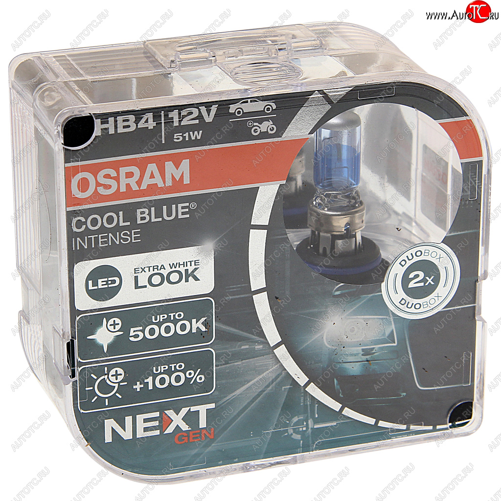 2 759 р. Лампа 12V HB4(9006) 51W P22d +100% 5000K евробокс (2шт.) Cool Blue Intense NextGen OSRAM OSRAM 9006cbn2(euro)  с доставкой в г. Майкоп