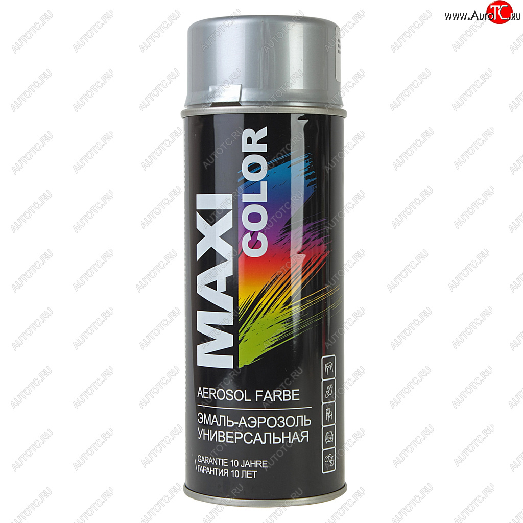 499 р. Краска серебро-эффект аэрозоль 400мл MAXI COLOR MAXI COLOR 9006mx  с доставкой в г. Майкоп