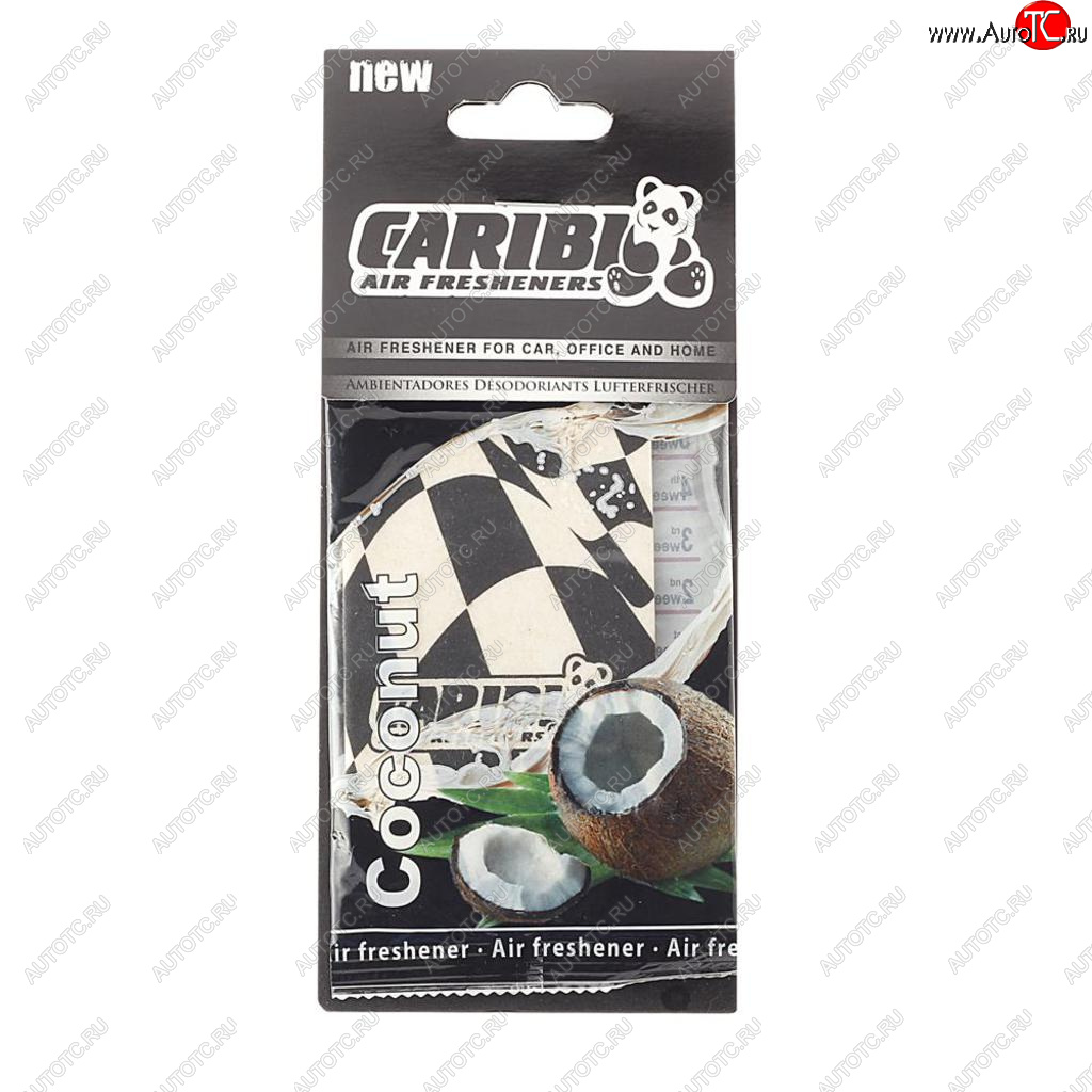 93 р. Ароматизатор подвесной пластина (кокос) Formula-1 CARIBI CARIBI 91527  с доставкой в г. Майкоп
