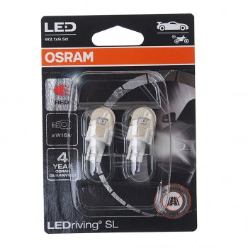 2 379 р. Лампа светодиодная 12V W16W W2.1x9.5d бесцокольная блистер (2шт.) Red OSRAM OSRAM 921drp-2бл  с доставкой в г. Майкоп. Увеличить фотографию 1