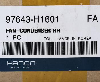 6 849 р. Вентилятор HYUNDAI Terracan (01-) охлаждения радиатора правый HCC (HANON) HCC 97643-h1601  с доставкой в г. Майкоп. Увеличить фотографию 4
