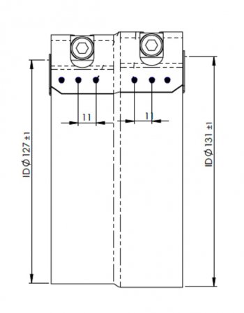 1 599 р. Хомут глушителя VOLVO FH переходной (d1=127 d2=132) (нерж.) DINEX DINEX 99328  с доставкой в г. Майкоп. Увеличить фотографию 2