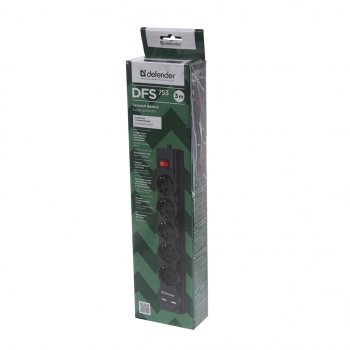 869 р. Фильтр сетевой 3м 10А 2200Вт 5 гнезд + 2 USB с заземлением черный DEFENDER DEFENDER 99753  с доставкой в г. Майкоп. Увеличить фотографию 4