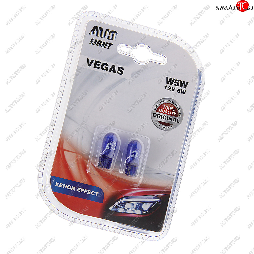 154 р. Лампа 12V W5W T10W W2.1x9.5d блистер (2шт.) AVS AVS a07432s  с доставкой в г. Майкоп