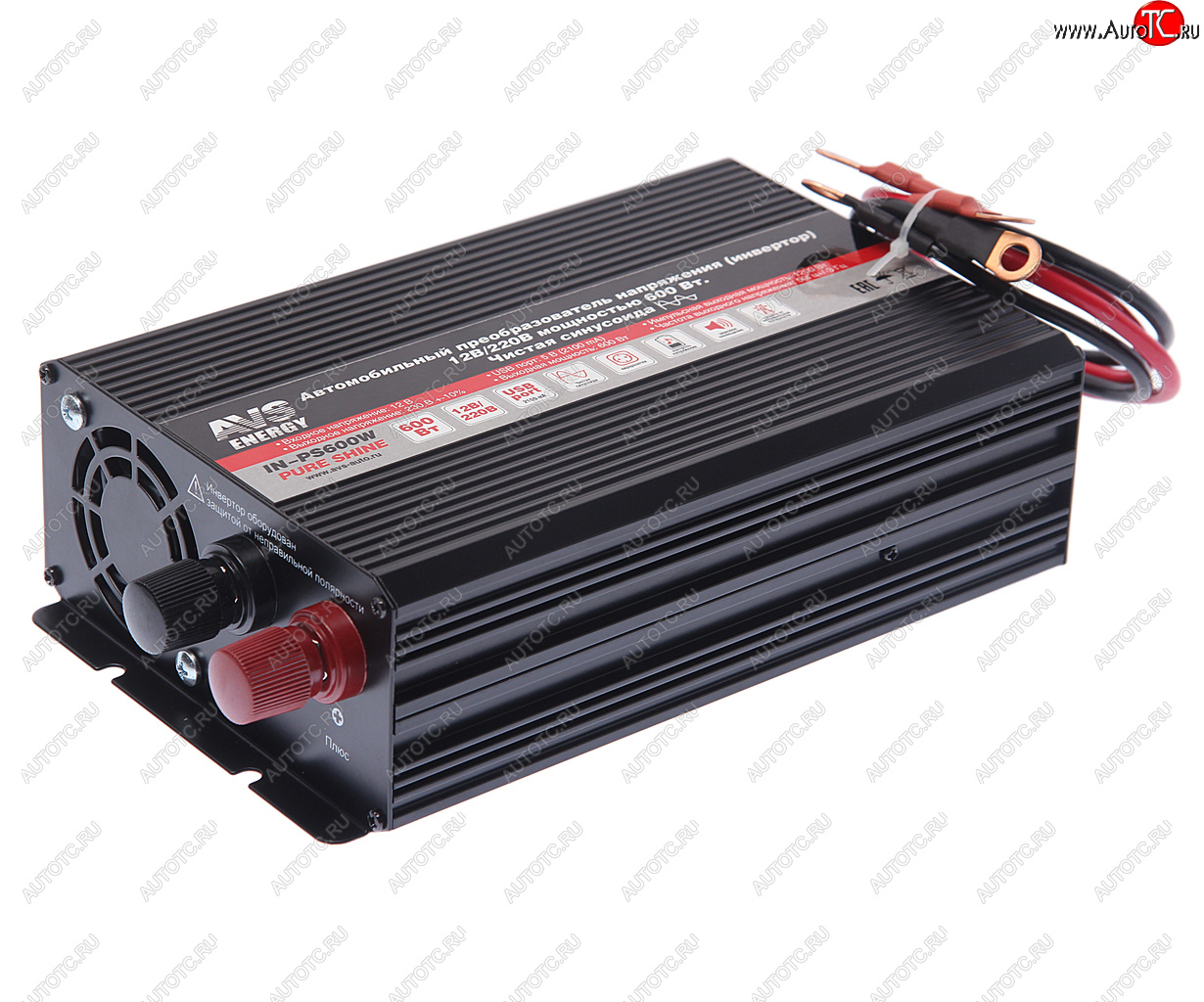 9 249 р. Преобразователь напряжения (инвертор) 12-220V 600Вт чистая синусоида AVS AVS a07977s  с доставкой в г. Майкоп