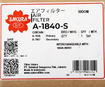 7 249 р. Фильтр воздушный HYUNDAI HL760-7 комплект (внешний A1828 + внутренний A7967) SAKURA SAKURA a1840s  с доставкой в г. Майкоп. Увеличить фотографию 8