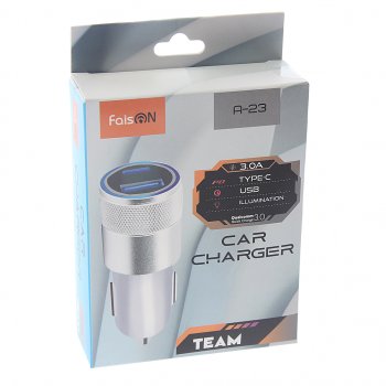 579 р. Устройство зарядное в прикуриватель 1USB + 1 Type C 12V FAISON FAISON a-23 white FAISON a-23 white  с доставкой в г. Майкоп. Увеличить фотографию 2