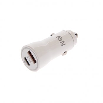 489 р. Устройство зарядное в прикуриватель 1USB + 1 Type C 12V FAISON FAISON a-24 white  с доставкой в г. Майкоп. Увеличить фотографию 1