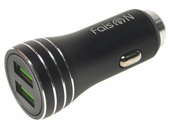 449 р. Устройство зарядное в прикуриватель 2USB 12V FAISON FAISON a-33 black FAISON a-33 black  с доставкой в г. Майкоп. Увеличить фотографию 1
