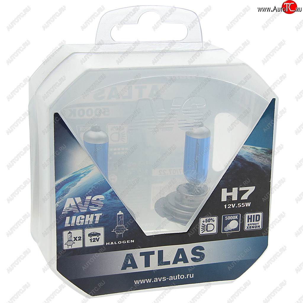 619 р. Лампа 12V H7 PX26d 55W бокс (2шт.) Atlas AVS AVS a78909s  с доставкой в г. Майкоп