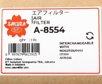 1 259 р. Фильтр воздушный JCB 3CX,4CX внутренний (дв.PERKINS) SAKURA SAKURA a8554  с доставкой в г. Майкоп. Увеличить фотографию 4